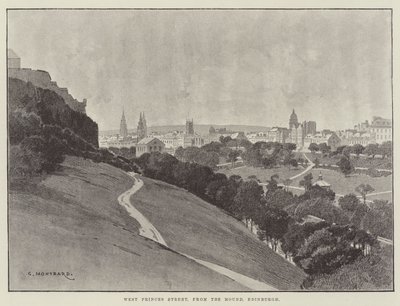 West Princes Street, desde el Mound, Edimburgo de Charles Auguste Loye